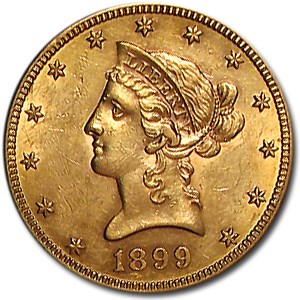 1899-S $10 Liberty Gold Eagle AU 1899-S $10 Liberty Gold Eagle AU
