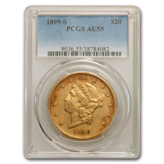 1899-S $20 Liberty Gold Double Eagle AU-55 PCGS 1899-S $20 Liberty Gold Double Eagle AU-55 PCGS