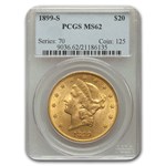 1899-S $20 Liberty Gold Double Eagle MS-62 PCGS