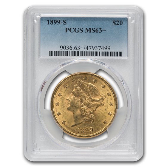 1899-S $20 Liberty Gold Double Eagle MS-63+ PCGS 1899-S $20 Liberty Gold Double Eagle MS-63+ PCGS