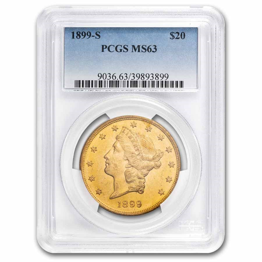 1899-S $20 Liberty Gold Double Eagle MS-63 PCGS
