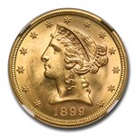 1899-S $5 Liberty Gold Half Eagle MS-65 NGC