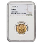 1899-S $5 Liberty Gold Half Eagle MS-66 NGC