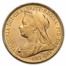 1899-S Australia Gold Sovereign Veil Head Victoria BU
