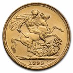 1899-S Australia Gold Sovereign Veil Head Victoria BU