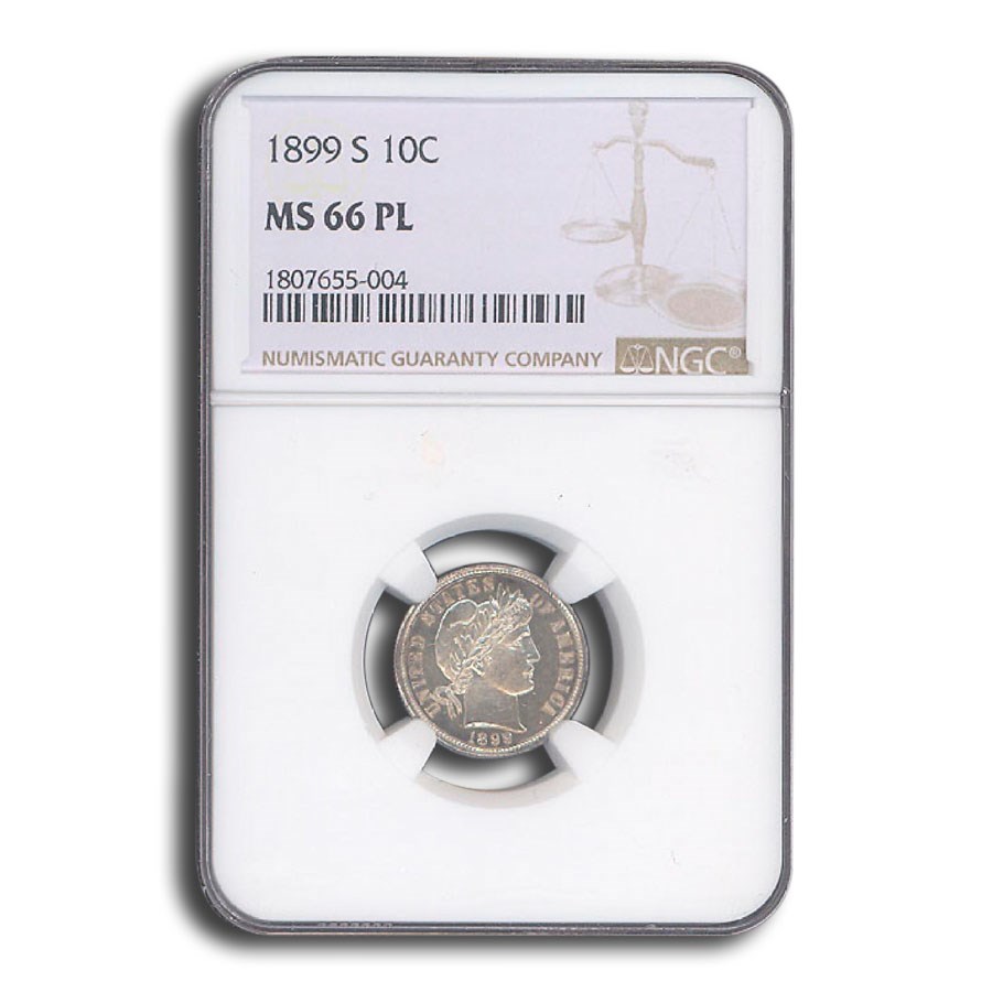 1899-S Barber Dime MS-66 NGC (PL)
