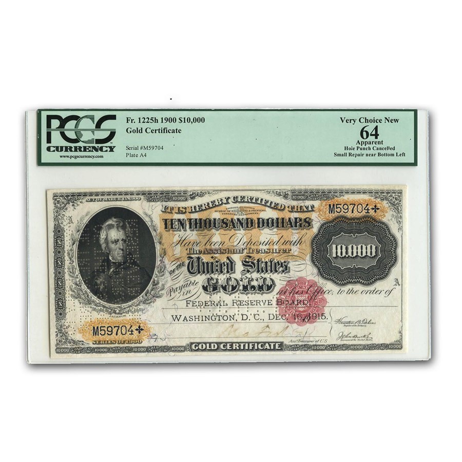 1900 $10,000 Gold Certificate CU-64 PCGS (Fr#1225)