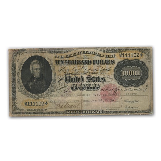 1900 $10,000 Gold Certificate Fine Details 1900 $10,000 Gold Certificate Fine Details