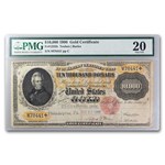 1900 $10,000 Gold Certificate VF-20 PMG (Fr#1225H) Cancelled