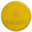 1900-1965 Costa Rica Coffee Token Set 10 Colones (Yellow/Blue)