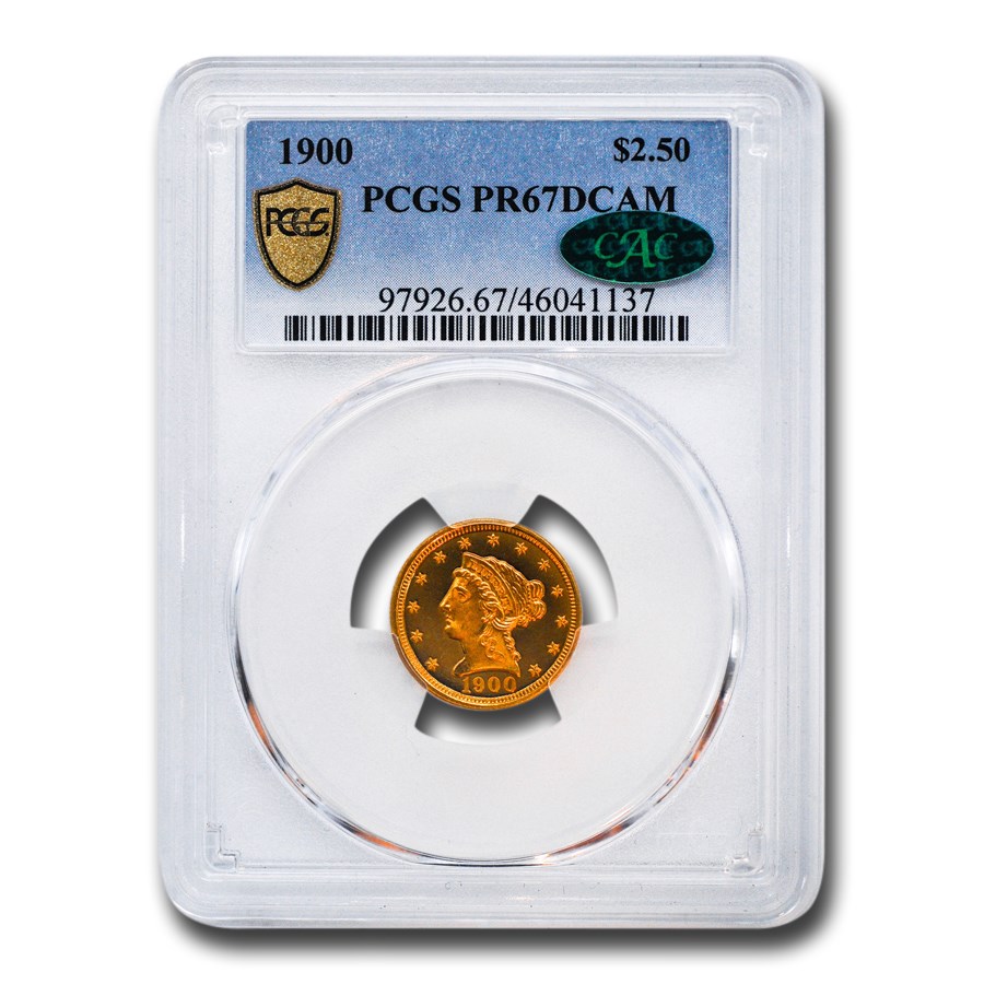 1900 $2.50 Gold Quarter Eagle PR-67 DCAM PCGS CAC