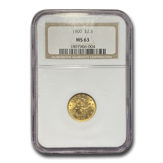 1900 $2.50 Liberty Gold Quarter Eagle MS-63 NGC 1900 $2.50 Liberty Gold Quarter Eagle MS-63 NGC