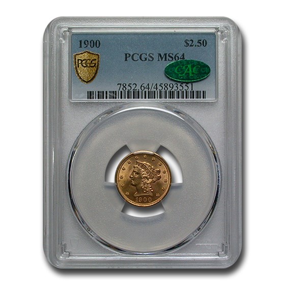 1900 $2.50 Liberty Gold Quarter Eagle MS-64 PCGS (CAC) 1900 $2.50 Liberty Gold Quarter Eagle MS-64 PCGS (CAC)