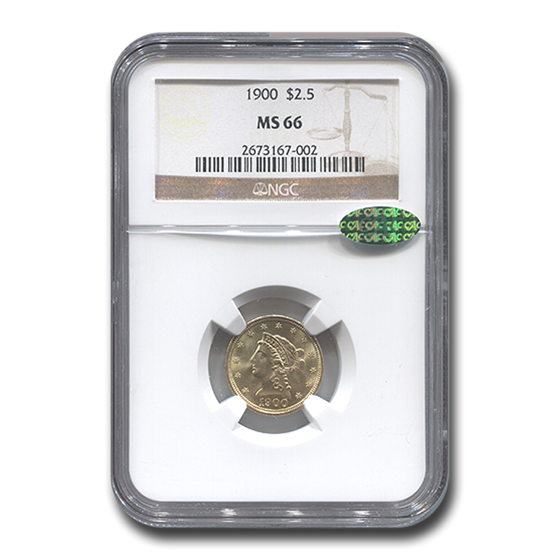 1900 $2.50 Liberty Gold Quarter Eagle MS-66 NGC CAC 1900 $2.50 Liberty Gold Quarter Eagle MS-66 NGC CAC