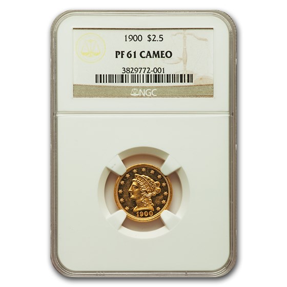 1900 $2.50 Liberty Gold Quarter Eagle PF-61 Cameo NGC 1900 $2.50 Liberty Gold Quarter Eagle PF-61 Cameo NGC