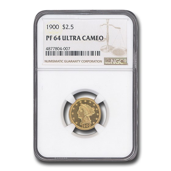 1900 $2.50 Liberty Gold Quarter Eagle PF-64 UCAM NGC 1900 $2.50 Liberty Gold Quarter Eagle PF-64 UCAM NGC