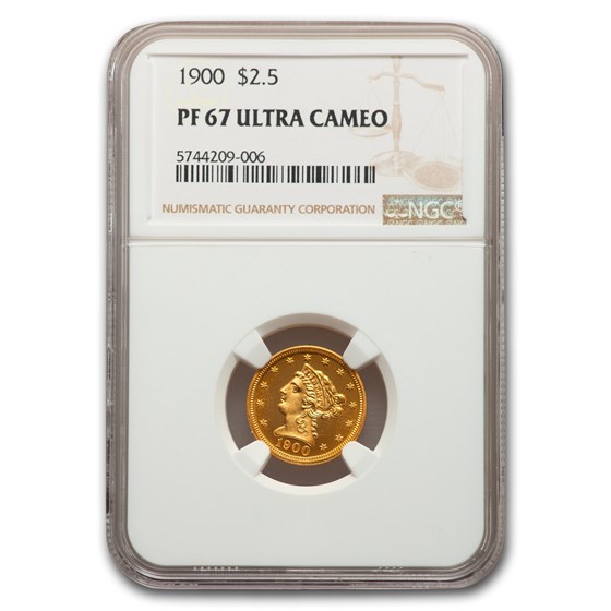 1900 $2.50 Liberty Gold Quarter Eagle PF-67 UCAM NGC 1900 $2.50 Liberty Gold Quarter Eagle PF-67 UCAM NGC