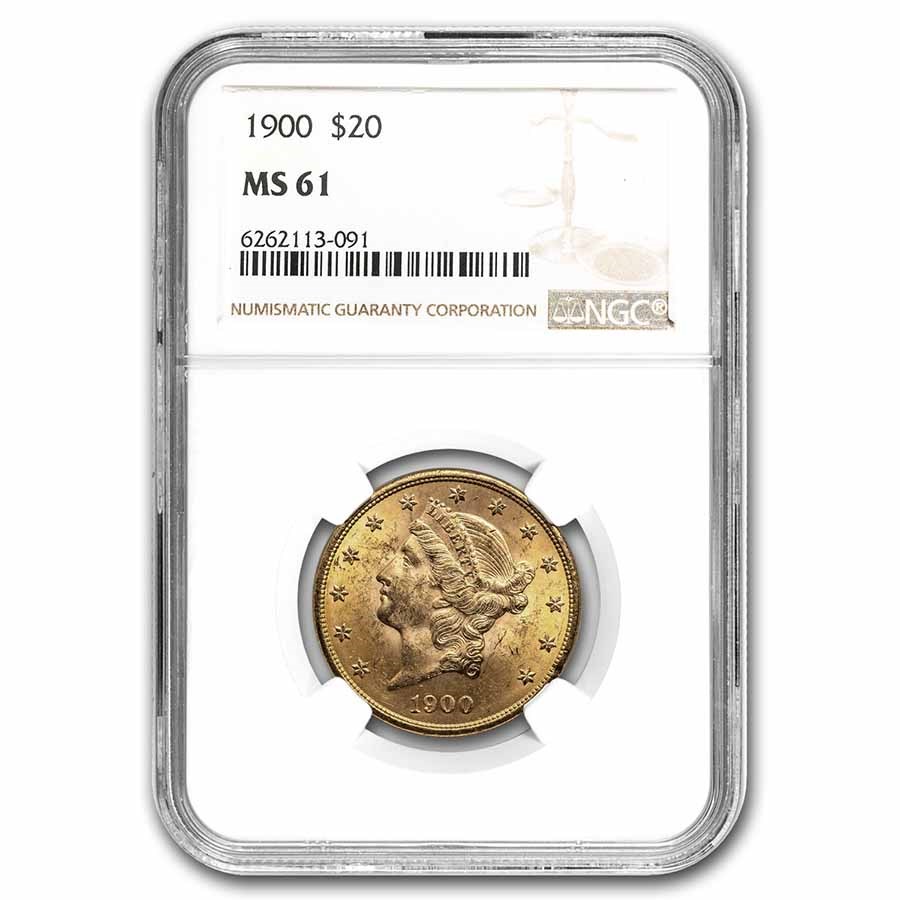 1900 $20 Liberty Gold Double Eagle MS-61 NGC