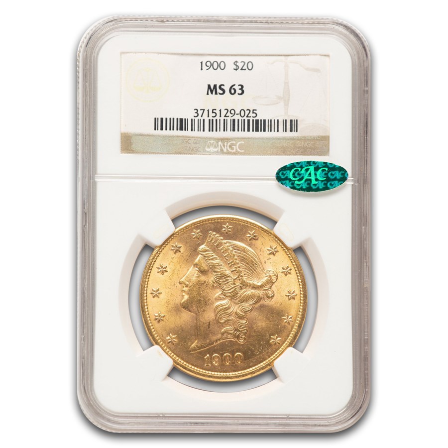 1900 $20 Liberty Gold Double Eagle MS-63 NGC CAC