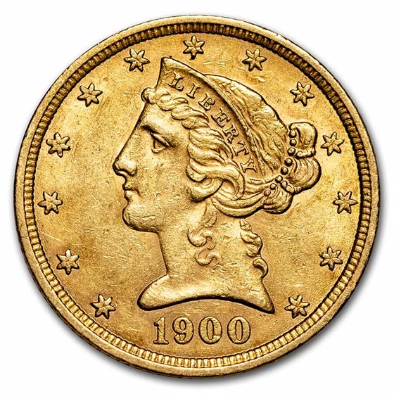1900 $5 Liberty Gold Half Eagle AU 1900 $5 Liberty Gold Half Eagle AU