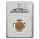 1900 $5 Liberty Gold Half Eagle MS-61 NGC