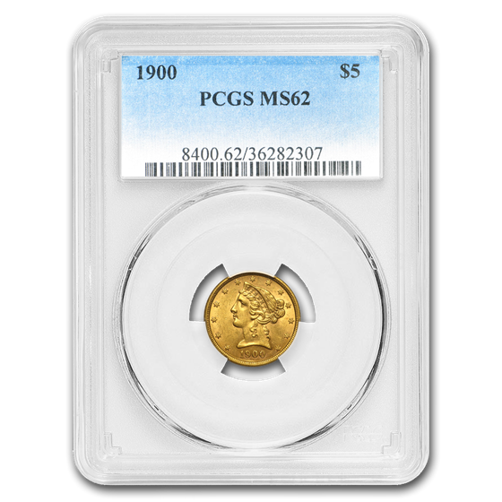 1900 $5 Liberty Gold Half Eagle MS-62 PCGS 1900 $5 Liberty Gold Half Eagle MS-62 PCGS