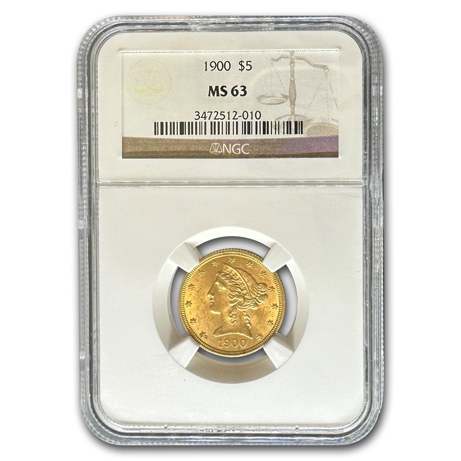 1900 $5 Liberty Gold Half Eagle MS-63 NGC