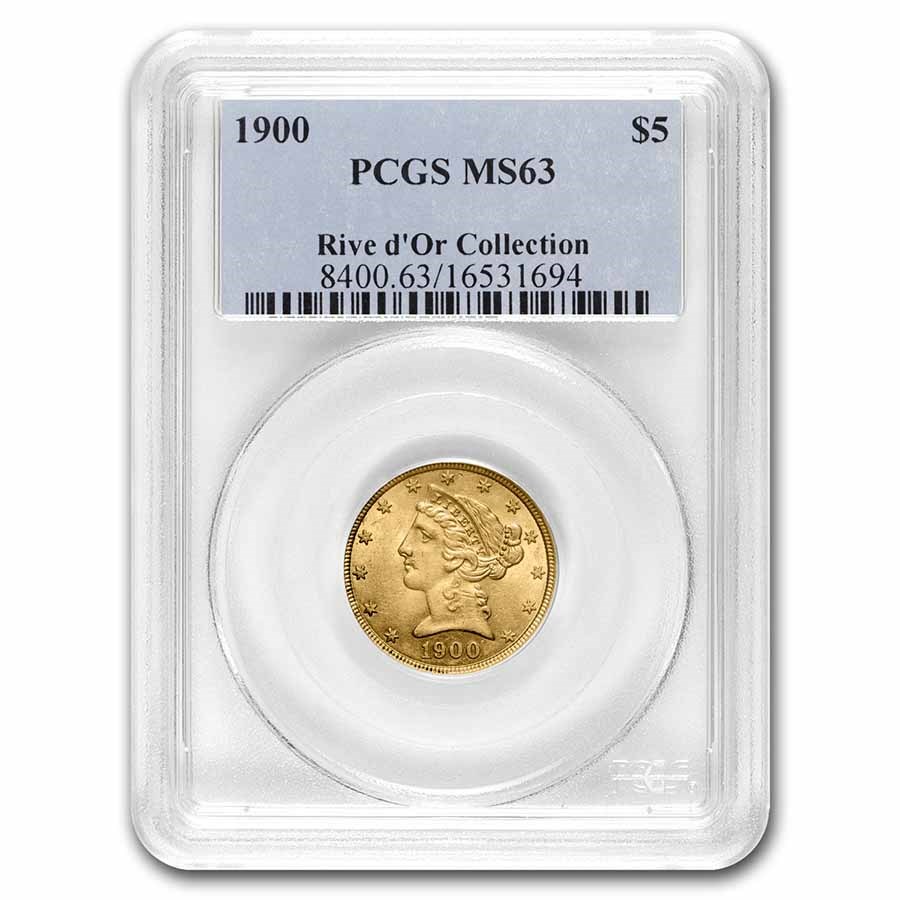 1900 $5 Liberty Gold Half Eagle MS-63 PCGS
