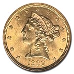 1900 $5 Liberty Gold Half Eagle MS-64 NGC CAC