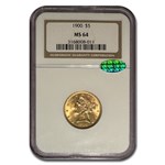 1900 $5 Liberty Gold Half Eagle MS-64 NGC CAC