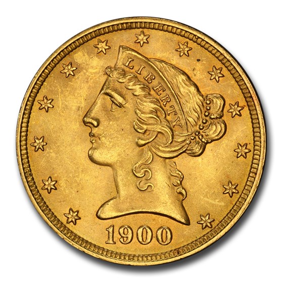 1900 $5 Liberty Gold Half Eagle MS-64 PCGS CAC 1900 $5 Liberty Gold Half Eagle MS-64 PCGS CAC