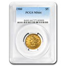 1900 $5 Liberty Gold Half Eagle MS-64 PCGS