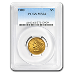 1900 $5 Liberty Gold Half Eagle MS-64 PCGS