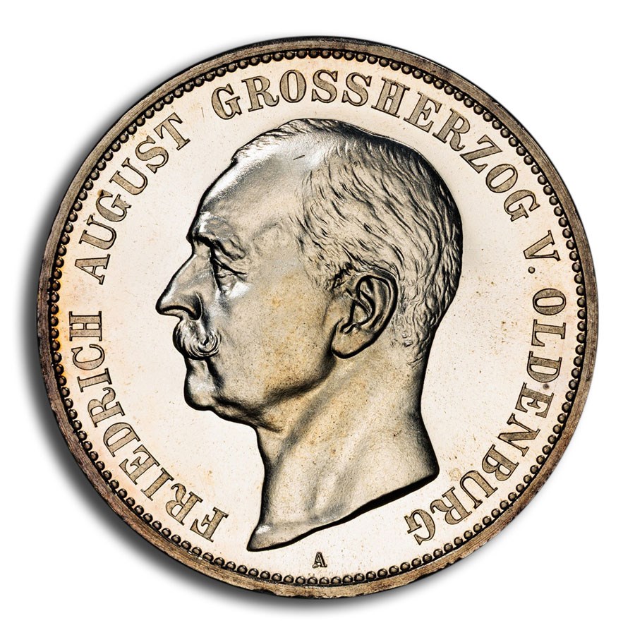 1900-A Germany Silver 5 Mark August PR-64+ PCGS (Oldenburg)