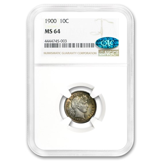 1900 Barber Dime MS-64 NGC CAC 1900 Barber Dime MS-64 NGC CAC