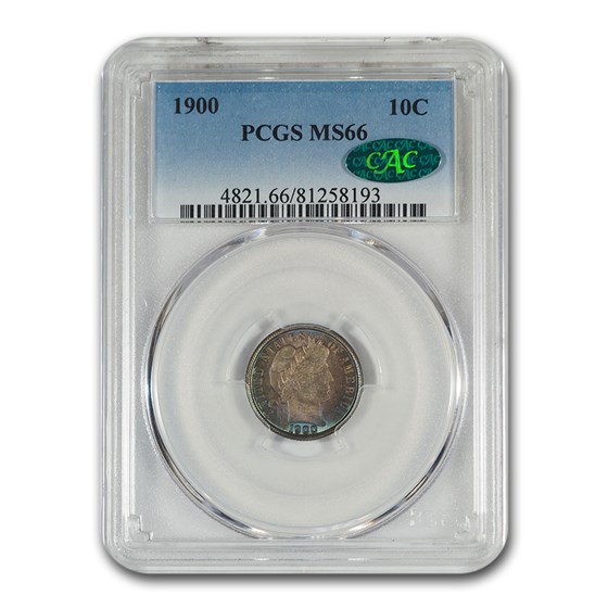 1900 Barber Dime MS-66 PCGS CAC 1900 Barber Dime MS-66 PCGS CAC