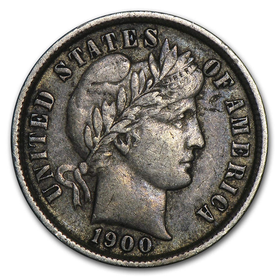 1900 Barber Dime VF