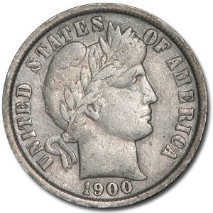 1900 Barber Dime XF 1900 Barber Dime XF