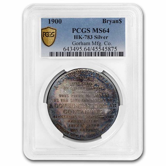 1900 Bryan Dollar HK-783 MS-64 PCGS (RARITY-6) 1900 Bryan Dollar HK-783 MS-64 PCGS (RARITY-6)