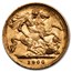 1900 Great Britain Gold Half-Sovereign Victoria Veil AU