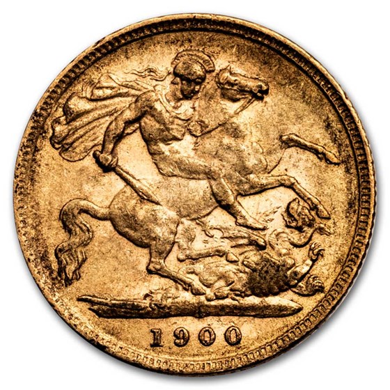 1900 Great Britain Gold Half-Sovereign Victoria Veil AU 1900 Great Britain Gold Half-Sovereign Victoria Veil AU
