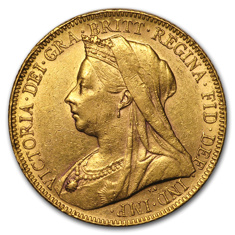 Buy 1900 Great Britain Gold Sovereign Victoria Veil Head AU APMEX