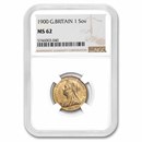 1900 Great Britain Gold Sovereign Victoria Veil Head MS-62 NGC 1900 Great Britain Gold Sovereign Victoria Veil Head MS-62 NGC