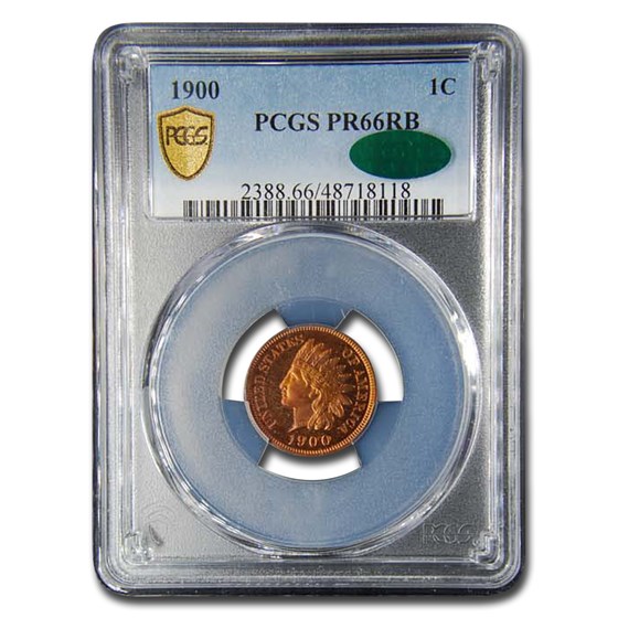 1900 Indian Head Cent PR-66 PCGS CAC (Red/Brown) 1900 Indian Head Cent PR-66 PCGS CAC (Red/Brown)