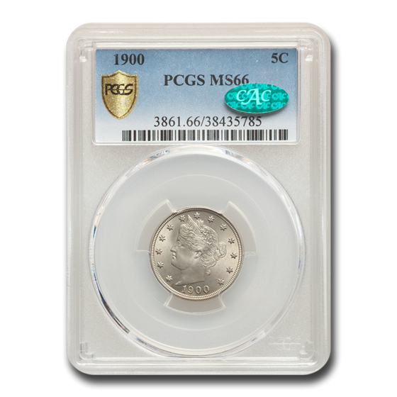 1900 Liberty Head V Nickel MS-66 PCGS CAC 1900 Liberty Head V Nickel MS-66 PCGS CAC