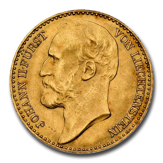 1900 Liechtenstein Gold 10 Kronen John II MS-64 NGC 1900 Liechtenstein Gold 10 Kronen John II MS-64 NGC