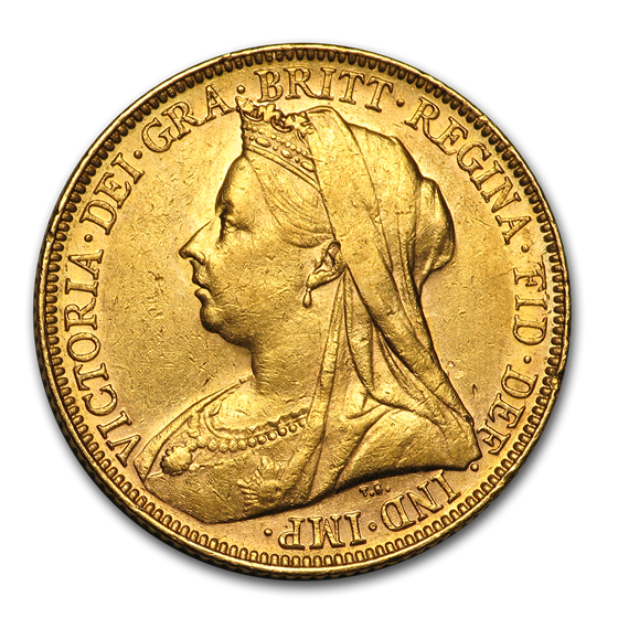 1900-M Australia Gold Sovereign Victoria Veil Head AU 1900-M Australia Gold Sovereign Victoria Veil Head AU