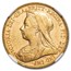 1900-M Australia Gold Sovereign Victoria Veil Head MS-60 NGC