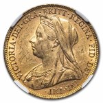 1900-M Australia Gold Sovereign Victoria Veil Head MS-61 NGC