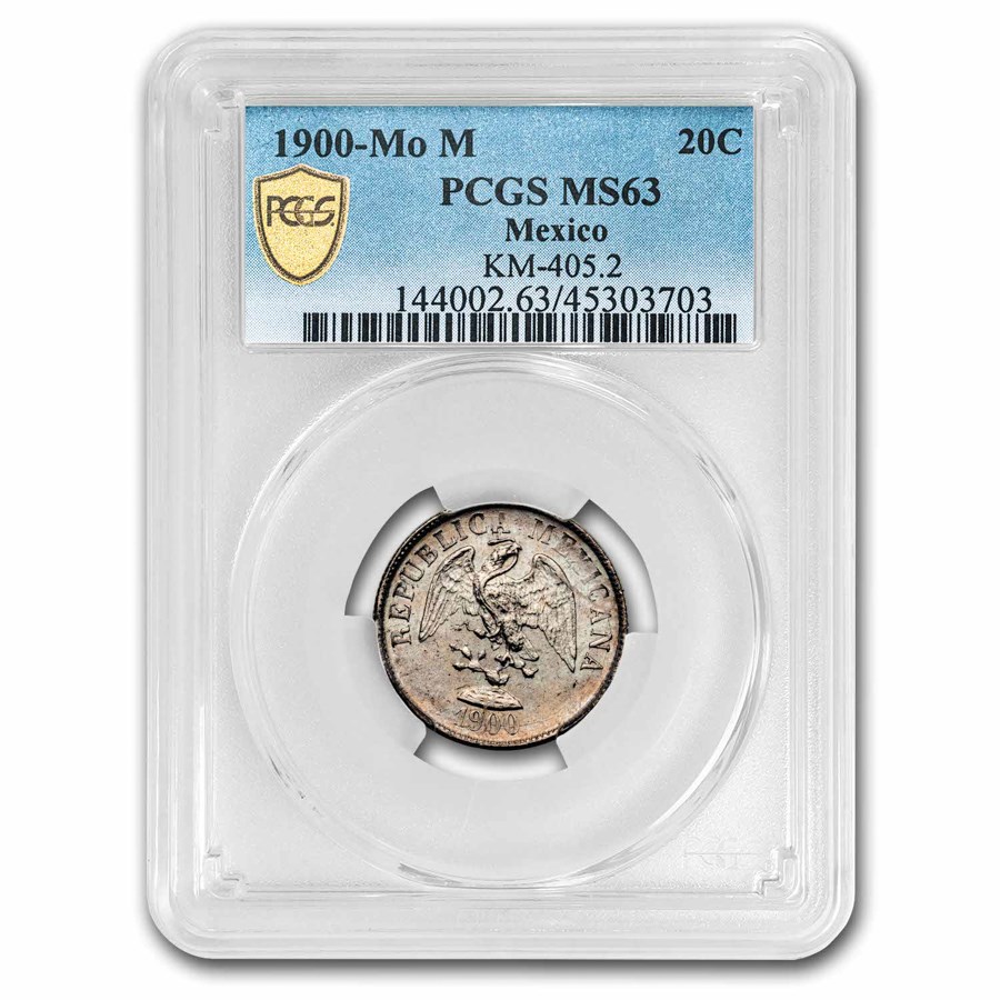 1900-Mo Mexico Silver 20 Centavos MS-63 PCGS